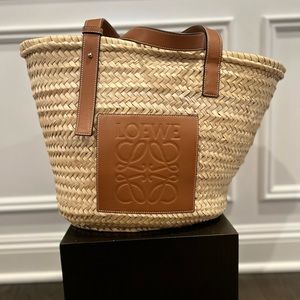 Loewe Large Straw Basket Tote